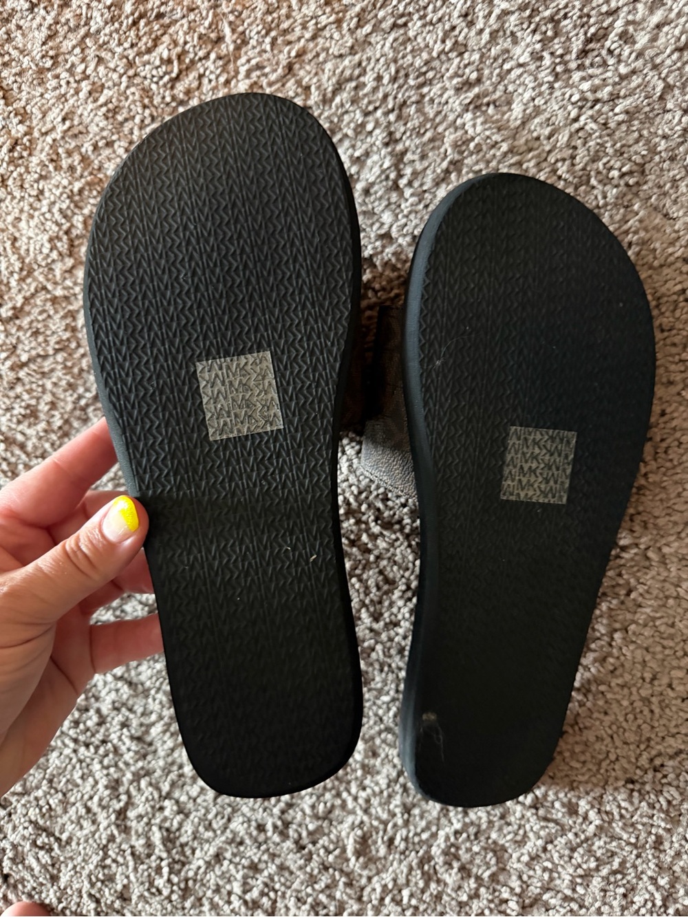 MICHAEL Michael Kors Black and Brown Slide Sandals